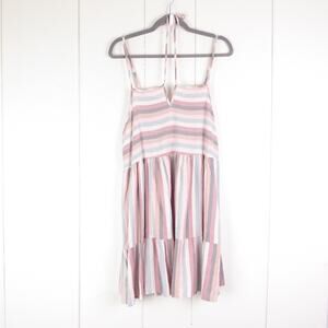 Self Contrast Dress Womens SZ XS Sleeveless Mini Striped Pastel Beachy‎ Coastal